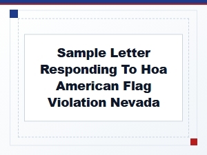 Sample Nevada Hoa American Flag Violation Response