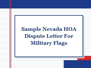 Sample Nevada Hoa Dispute Letter for Military Flags
